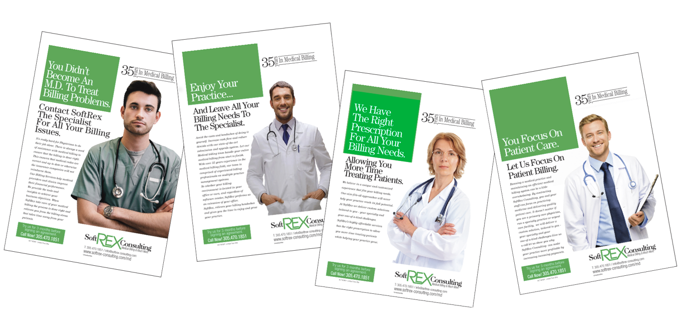 Samples of four magazine ads
